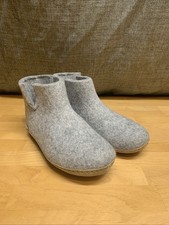 Glerups Grey Leather Sole Slipper Boots Size 37 EU/ 7 US