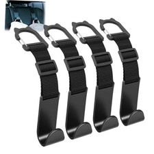 Car Headrest Hooks 4 Pack Adjustable Universal Fit Auto Seat Back Organizer