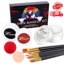 Clown White Black Red Face Body Paint  Clown Makeup Kit  Joker Zombie Vampire S...