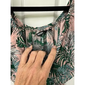 Nuon by Westside Pink tropical Medium Maxi tie waist off shoulder ruffle $199 