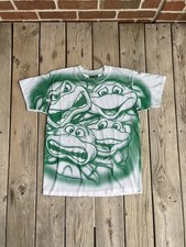 Vintage 1990 Teenage Mutant Ninja Turtles AOP Cartoon Movie T-Shirt Youth XL