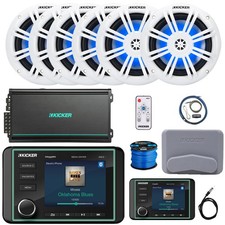Kicker Marine Receiver W/Controller, 6x 6.5" 150W Speaker, Controller, Amplifier
