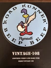 VINTAGE Blue PLYMOUTH ROAD RUNNER 11 3/4" PORCELAIN METAL SIGN! Beep Beep Rare
