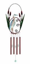 Sunset Vista Designs Kathy Hatch Seaside Blue Heron Wind Chime, 18"