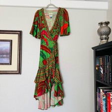 Farm Rio x Anthropologie Flutter Sleeve Wrap Maxi Dress Size XXS