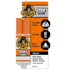2 Part Epoxy, Clear Epoxy, 0.85 Ounce Syringe Pack of 1 - 5 Minute Set, Inc...