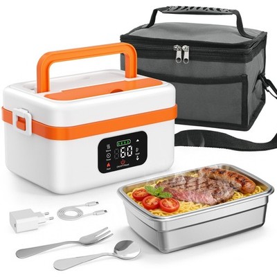 Elektrische Lunchbox 1L Edelstahl mit 16000mAh Akku LCD Timer Self-Heating Box