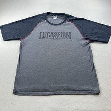 Vintage Lucasfilm T-Shirt Mens XL Gray Star Wars George Lucas Movie Film ILM 90s