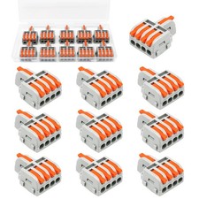 Tmyjfjingxi 10PCS Mini Electrical Wire Connectors Lever Wire Connector Compac...