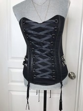 Frederick  s Of Hollywood Rare Black Bustier Corset Shapewear Lingerie Size M