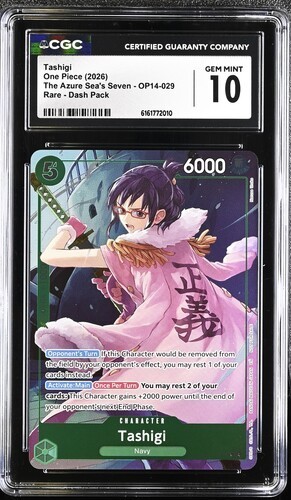 ONE PIECE  - THE AZURE SEA'S SEVEN RARE DASH PACK  - TASHIGI CGC 10.0
