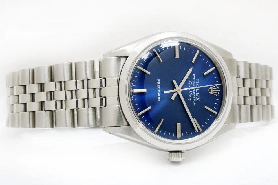 Reloj Rolex Air-King Vintage Automático Esfera Azul 34mm Hombre Acero Ref 5500/1002 Foto 3 de 4