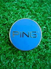 PING Golf Logo Ball Marker 1" Metal Flat Putting Coin Blue