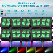 Waterproof 4x25W RGBWA UV Battery WIRELESS DMX LED Par Lights DJ Uplighting Club