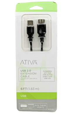 Ativa USB 2.0 Extension Cable 6 ft. Fits USB A & USB B New in Box