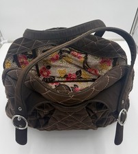 Vera Bradley Make A Change Floral  Brown Quilted Diaper Bag W/ Changing Pad