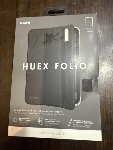 LAUT - HUEX Folio case with Pencil Holder for iPad Mini 6 (2021) Black