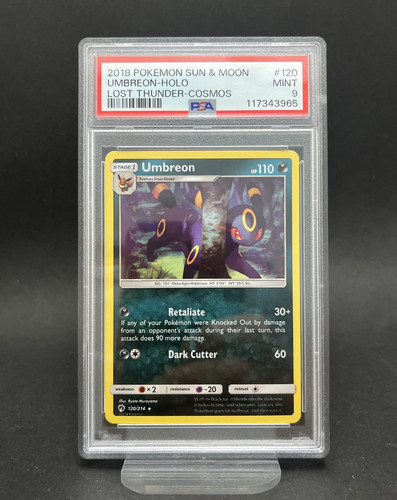 2018 Pokemon Sun & Moon Lost Thunder #120 Umbreon - Cosmos Promo PSA 9 - Low Pop