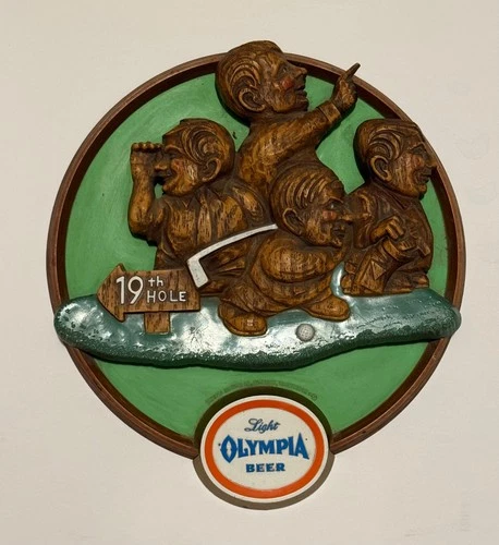 Olympia Light Beer Sign. Vintage Olympia Beer sign golf   3D
