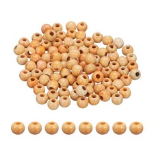 100Pcs 6mm Round Ceramic Porcelain Beads, Orange