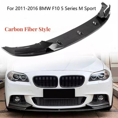 For 11- 16 BMW F10 5 Series M Sport Front Bumper Lip Splitter Carbon Fiber Style