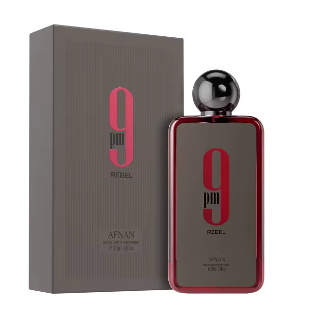 Afnan 9PM Rebel Unisex Eau De Parfum, 3.4 Oz Aromatic Fruity Fragrance Luxury