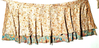 Women's Indian Sari Wrap Skirt Handmade Reversible Vintage Hippie XL Tea - Image 1 of 4