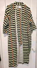 Marimekko x IKEA Bastua Unisex Size Medium Kimono Bathrobe Green & Black Stripe