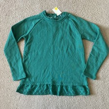 Girls Boden Size 11-12 Long Sleeve Green Sweatshirt Shirt NWT