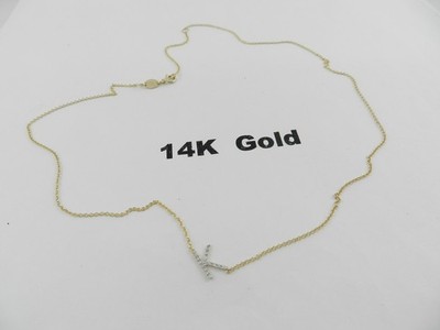 Zoe Lev 14K Gold Diamond Asymmetric Initial Necklace