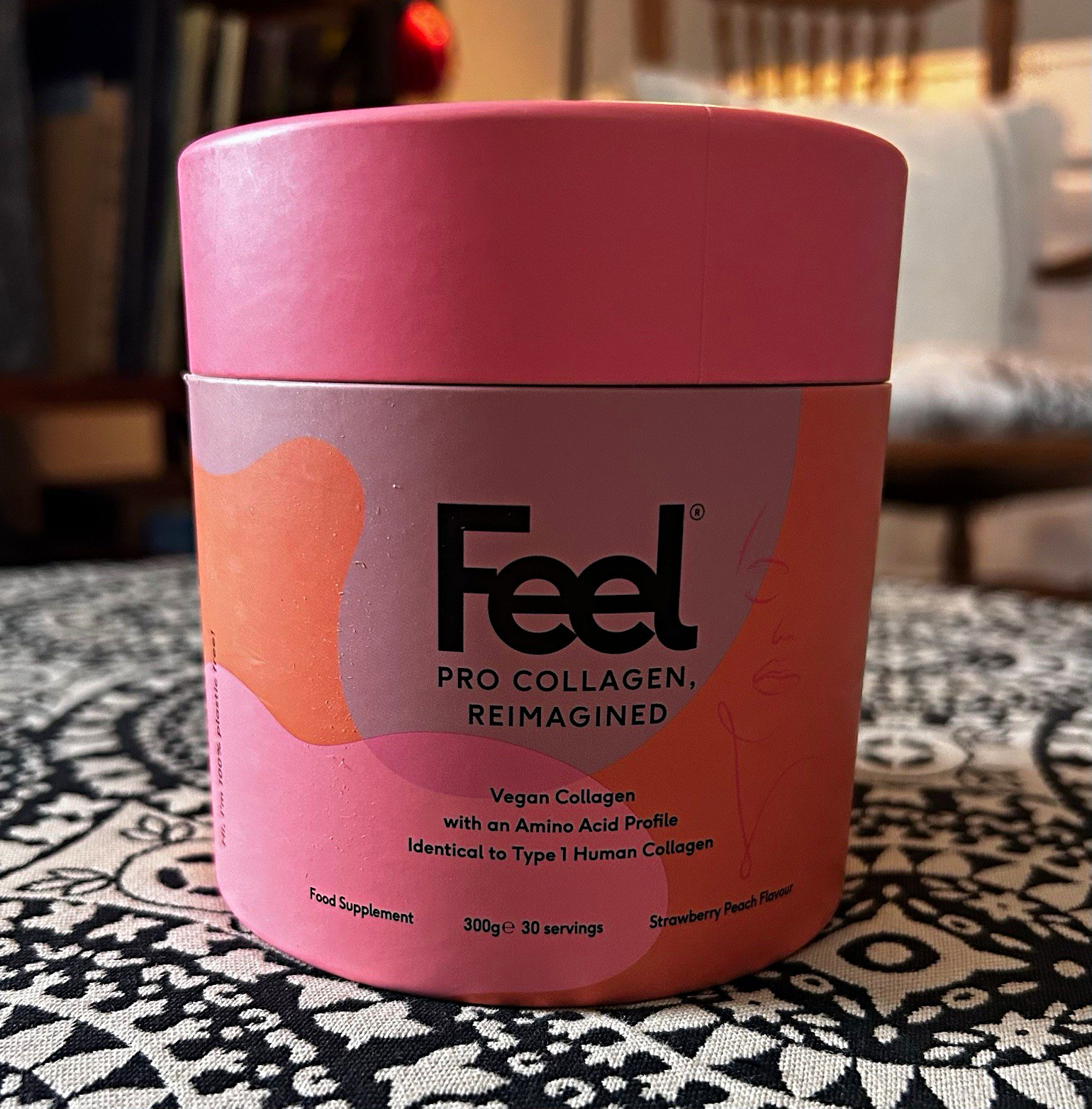 Feel Vegan Collagen Powder Supplement Strawberry Peach Flavor 300g