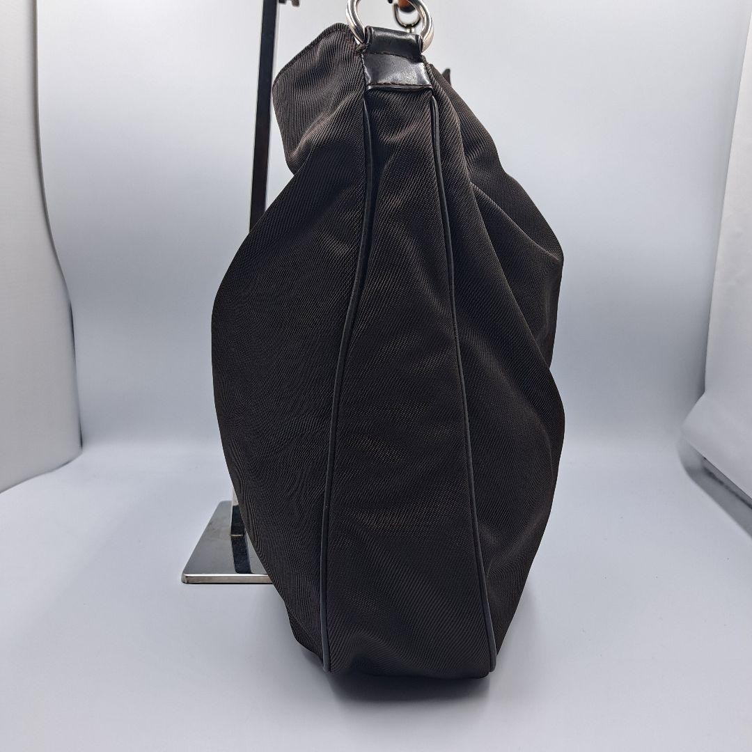 Gucci Bamboo Nylon 2-Way Shoulder Bag Brown 13.4x15.0x4.1 in Pre-Owned