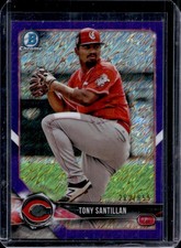 2018 Bowman Chrome Tony Santillan Prospects Purple Shimmer Refractor #/655 Reds