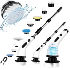 9 IN 1 Electric Spin Scrubber Cordless Power Cleaning Brush Rechargeable Cleaner