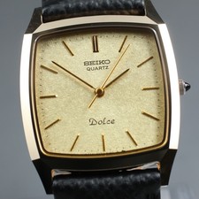 Orologio Uomo Seiko Dolce 7731-5160 Quadrante Oro Quadrato Quarzo 1987 [OTTIME CONDIZIONI] Giappone