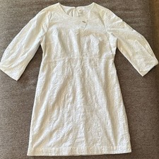 Gap Eyelet Dress Lined Zipper Womens 8 Prairie Cottagecore Modest White NWT