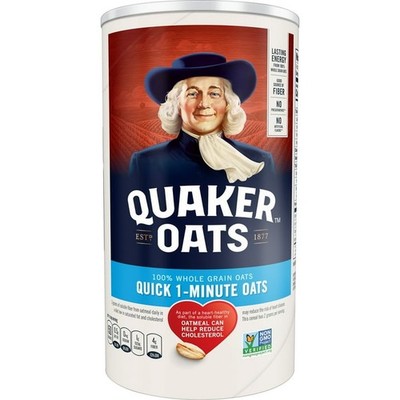 Quaker Oats Quick 1-Minute Oatmeal, Breakfast Cereal, 18 oz Canisters