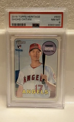 2018 Topps Heritage Shohei Ohtani RC #600 PSA 8