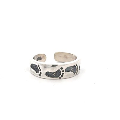 Sterling Silver Feet Toe Ring Adjustable Size
