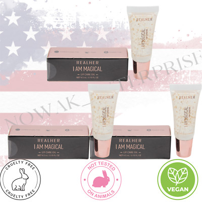 3 Pcs Realher I Am Magical Lip Care Oil Vegan, Cruelty-Free 13ml total (4.5mlx3)