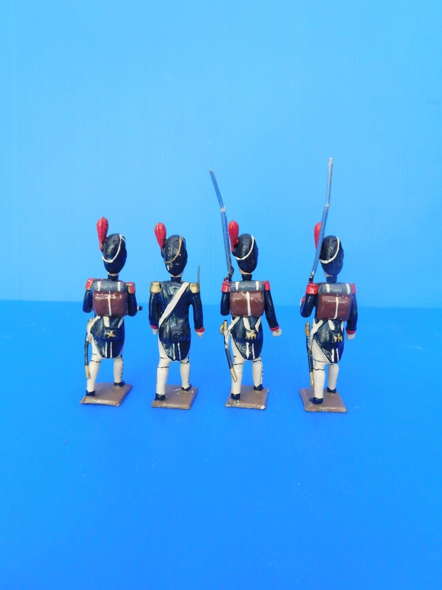 4 Soldats Grenadiers De La Garde CBG Mignot 1er Empire - Figurines Plomb 1:32