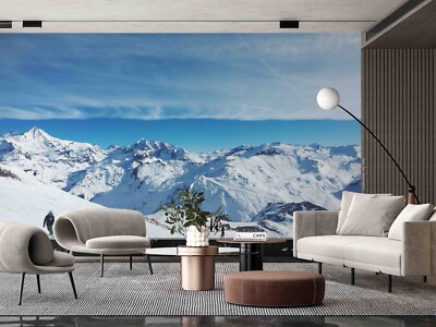 3D Schneeberg Ozean Skibrett Weiß Tapete Wandgemälde Fototapete Wandaufkleber
