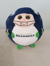 SEATTLE SEAHAWKS 8" RARE TY BEANIE BALLZ PLUSH NFL FOOTBALL  *