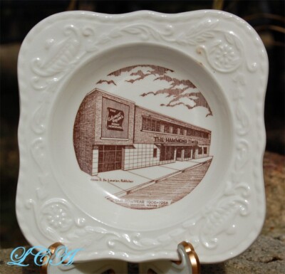 Vintage HAMMOND INDIANA Calumet Region TIMES NEWSPAPER souvenir dish De LAURIER