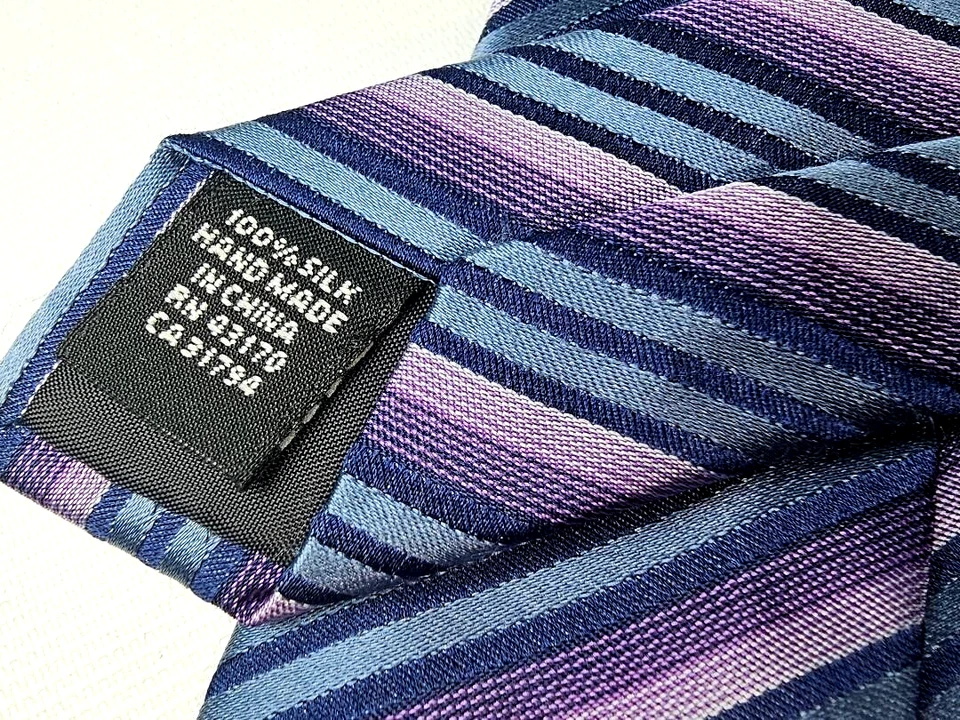 Alfani Necktie 100% Silk Blue Purple Lavender Tie 3 3/4" 62" - Image 4 of 4