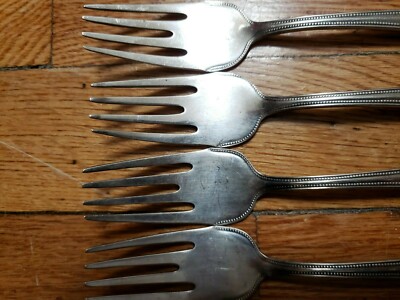 4 ANTIQUE VINTAGE COLLECTABLE * WMF 90-27 * SILVER PLATED FORKS