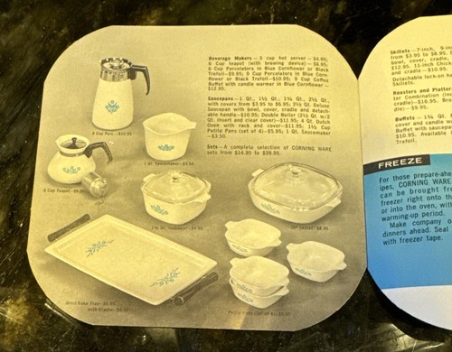 2 Vtg 60s CORNING WARE ADVERTISING RETRO KITCHENWARE RECIPES EPHEMERA Lot - Picture 5 of 10