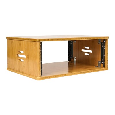 Sound Town DIY 4U Solid Bamboo Studio Rack - 14.2'' Depth, Ventilation (STBR-4U)
