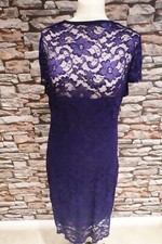 Stunning Blue Lace Overlay Short Sleeve Knee Length Ladies Dress size XXL