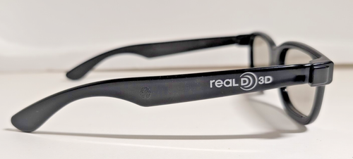 Real D 3D Cinema Movies Theater Black Frame Passive Adult Size Glasses - Picture 3 of 6